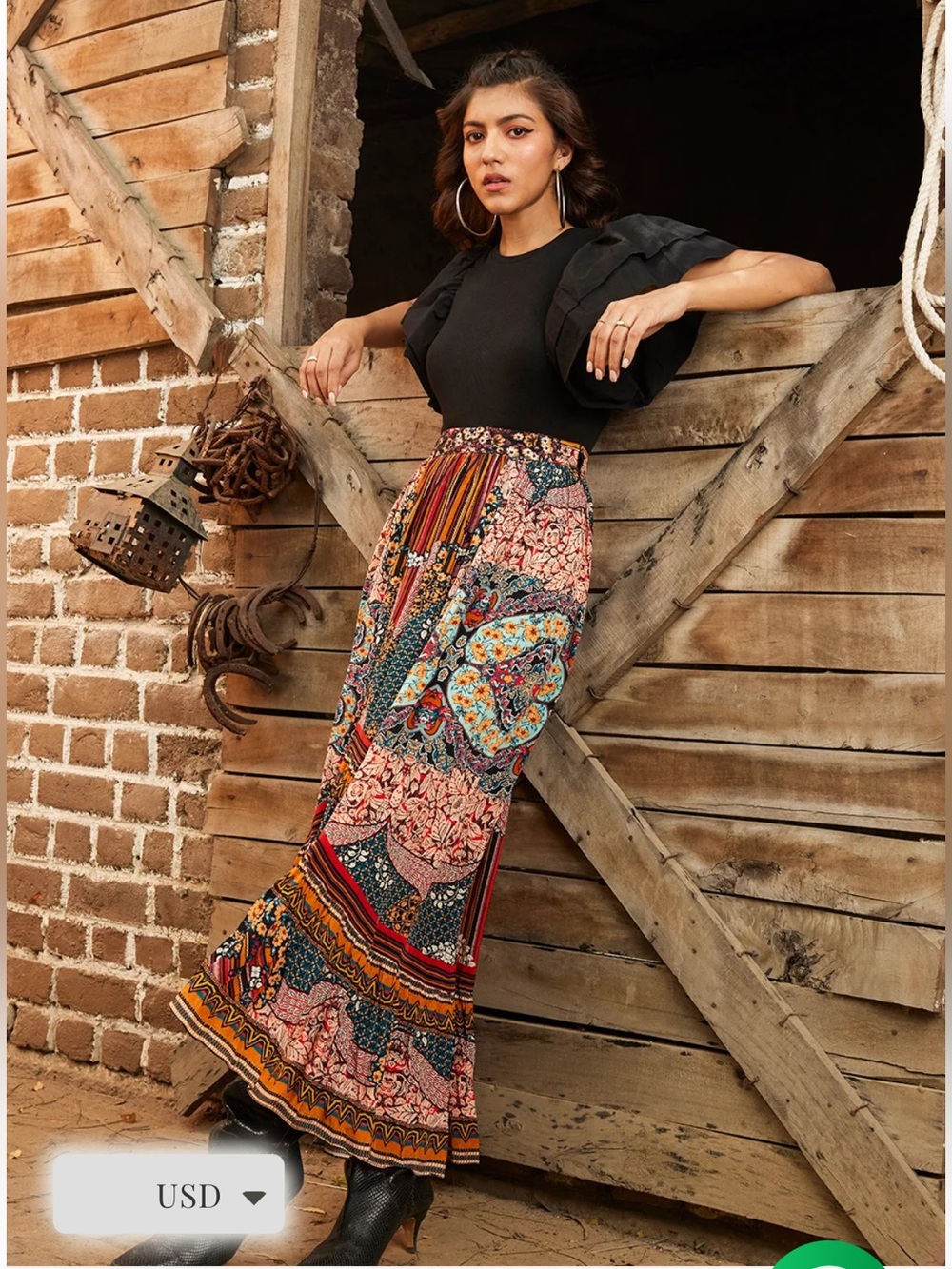 Anthropologie Bhanuni by jyoti allaire high low maxi skirt